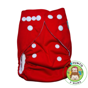 PAÑAL RECIEN NACIDO BROCHES- ROJO