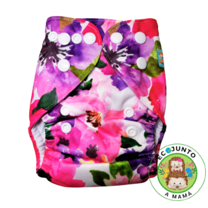 PAÑAL RECIEN NACIDO BROCHES- FLORES