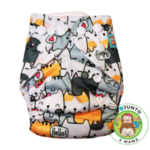 PAÑAL RECIEN NACIDO BROCHES- GATITOS